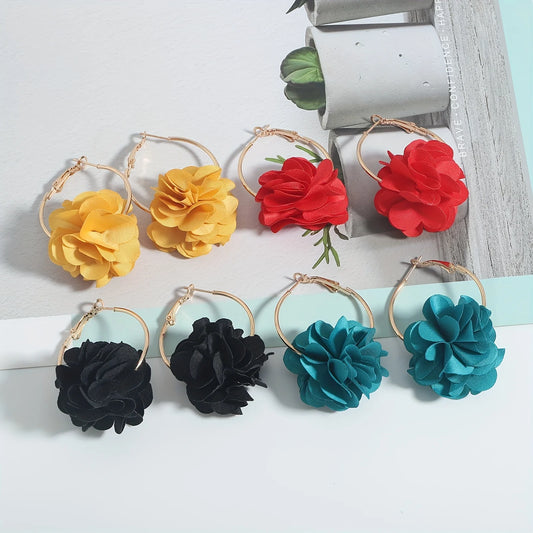 Summer Petal Hoop Earrings