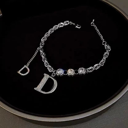 Micro Zircon Letter D Pendant Bracelet