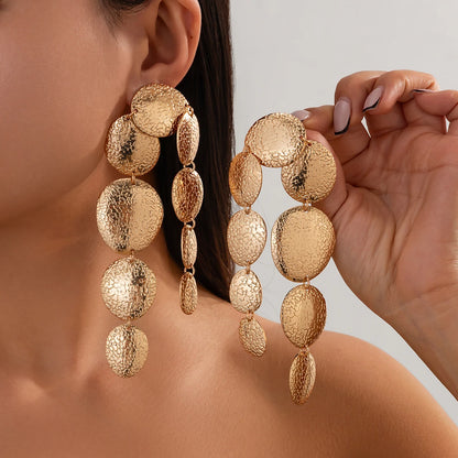 Glam Ellipse – Shiny Sequin Statement Earrings
