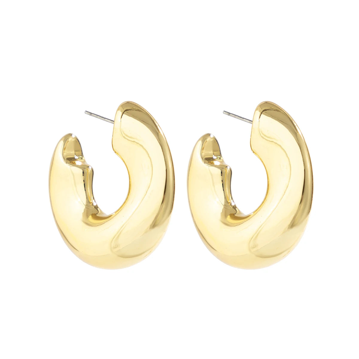 Irregular C-Shaped Hoop Earrings