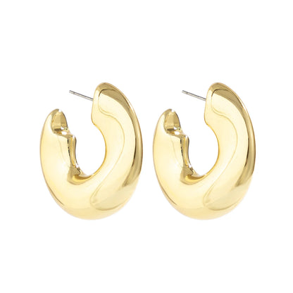 Irregular C-Shaped Hoop Earrings