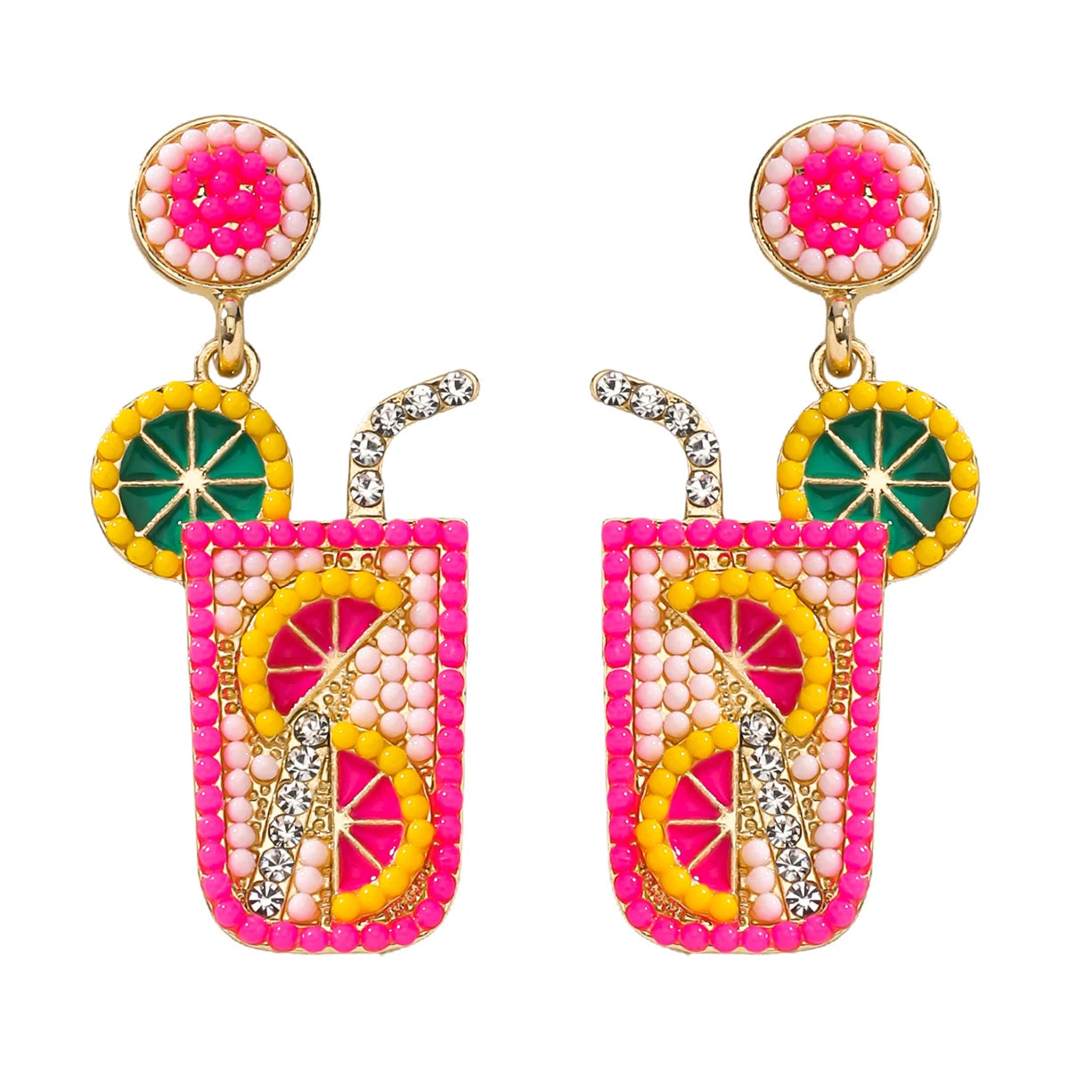 Lemonade Bead Dangle Earrings