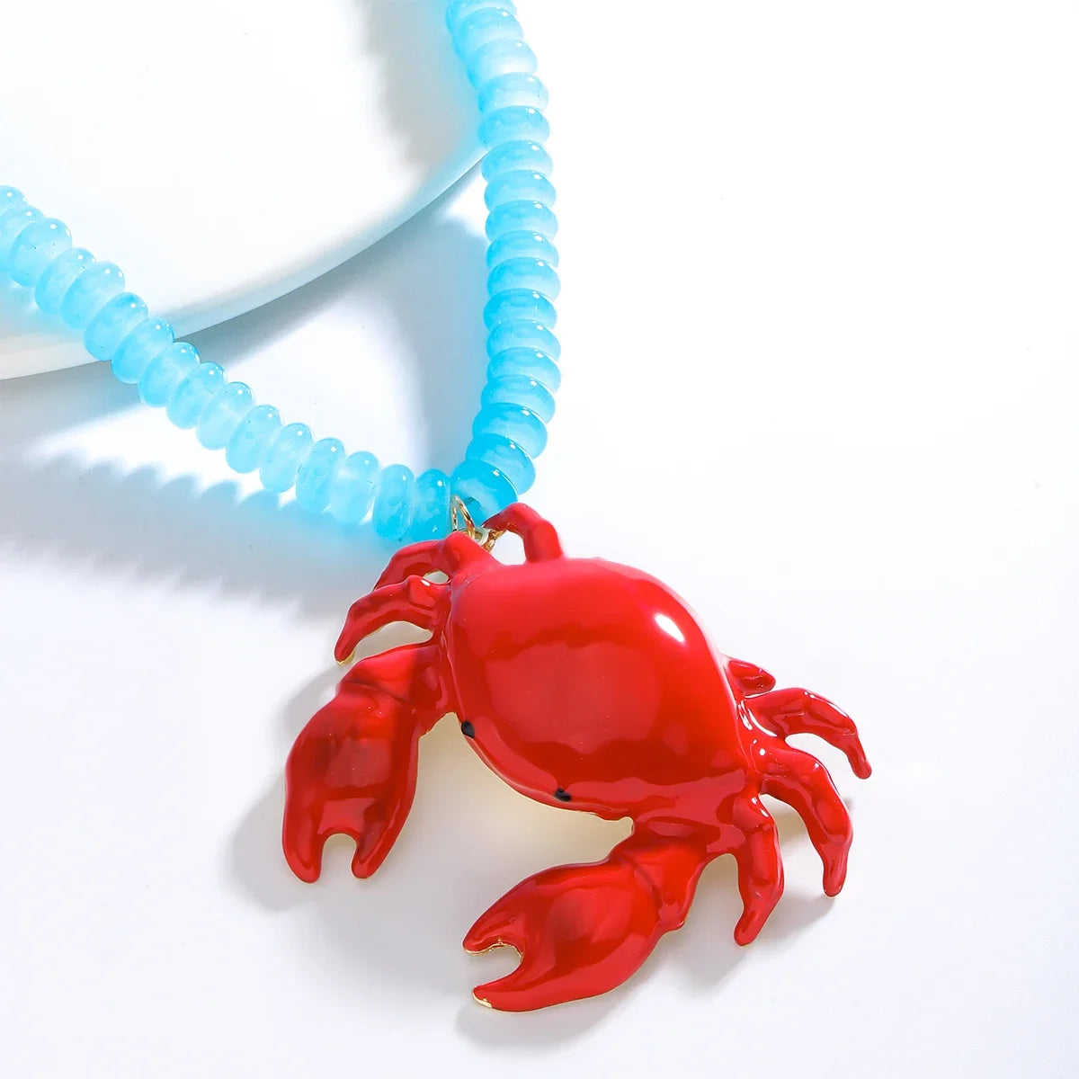 Boho Beaded Crab Necklace