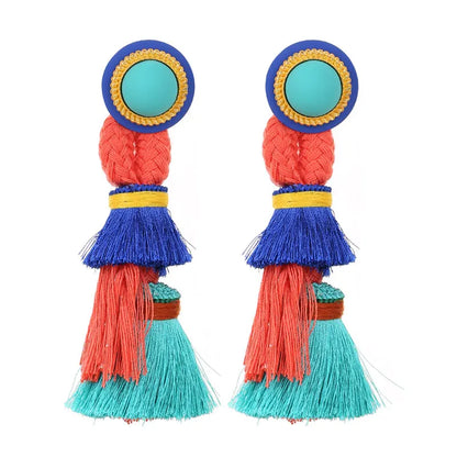 Boho Elegance – Handmade Long Tassel Earrings