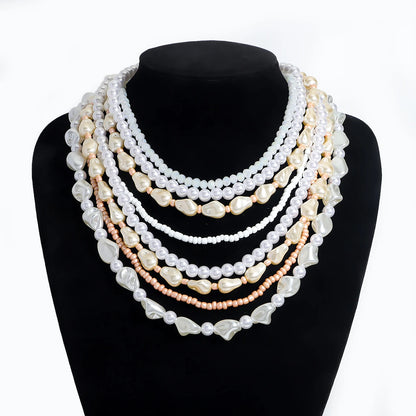 Statement Pearl Button Necklace