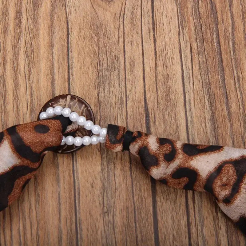 Leopard Pattern Beaded Necklace for Women – Vintage Party Jewelry