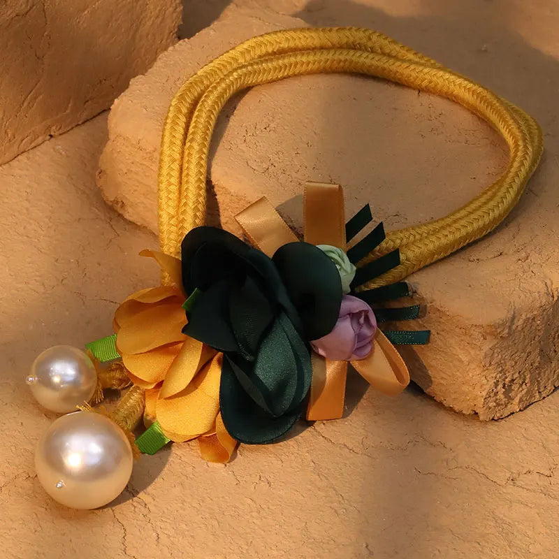 Pearls & Flower Necklace for Women – Boho Wedding & Party Jewelry