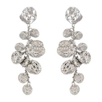 Retro Oval Texture Earrings