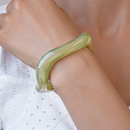 Vintage Acrylic Geometric Cuff Bracelet