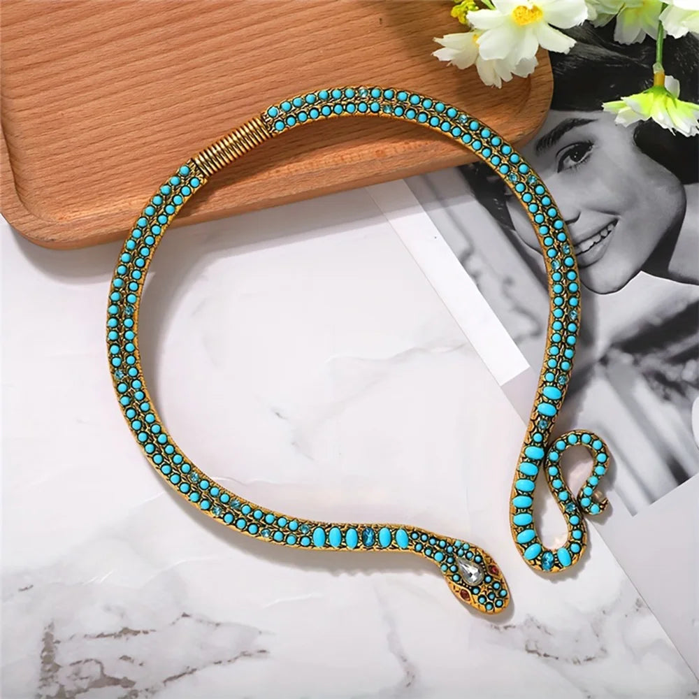 Glam Serpent – Sparkling Snake Choker Necklace