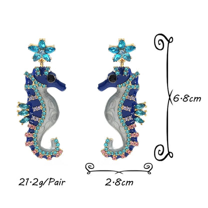 Marine Sparkle Drop Earrings