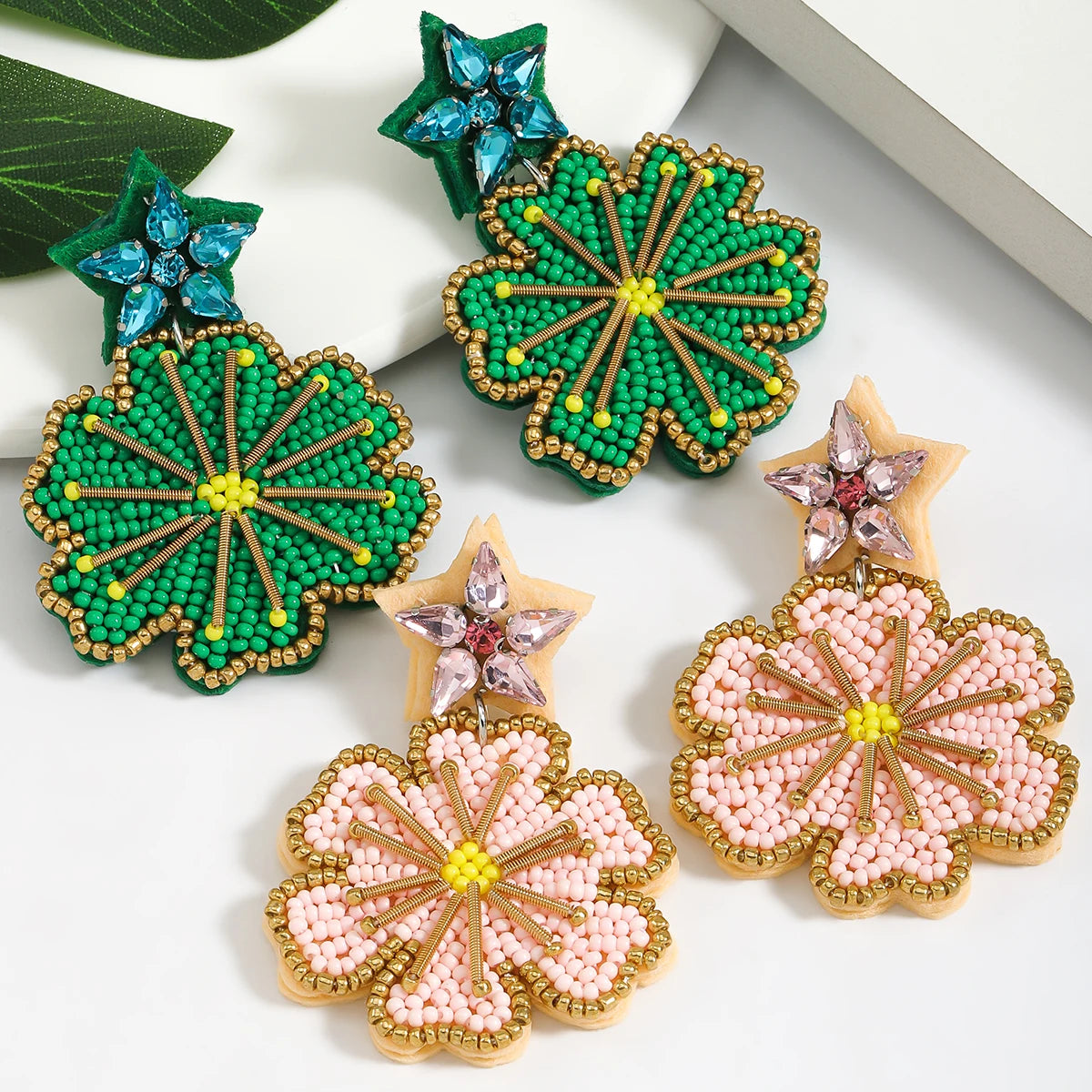 Starry Bloom Bead Earrings