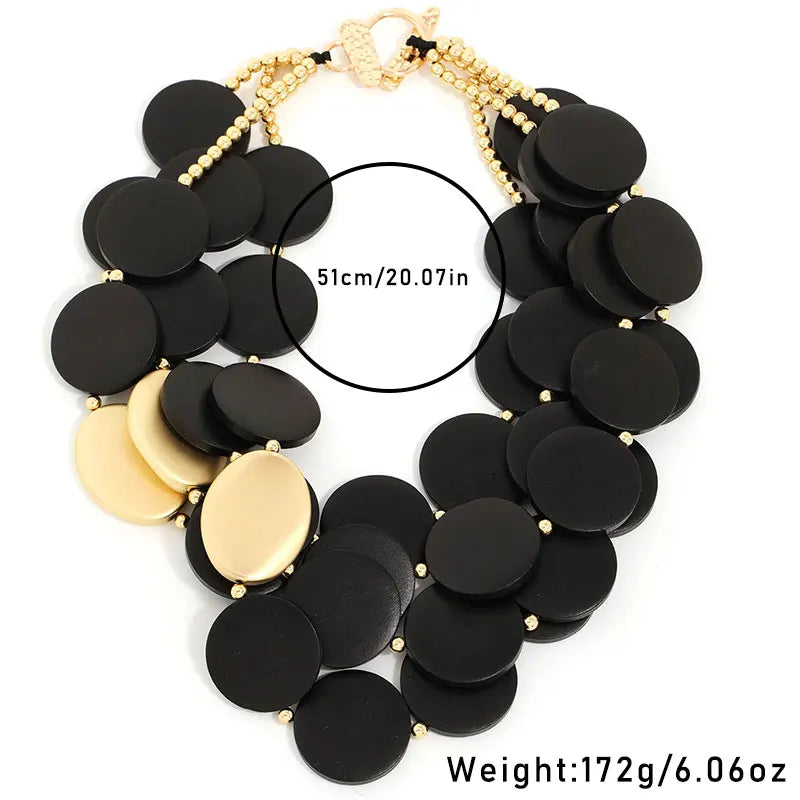 Natural Charm – Handmade Wood Bead Statement Necklace