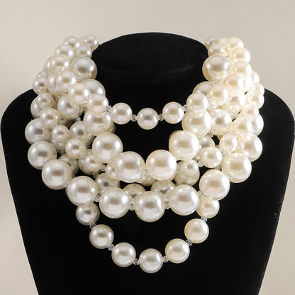 Elegant Handmade Long Pearl Necklace for Women – Multilayer Design