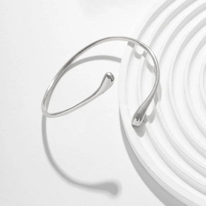 Simple Metal Water Drop Open Upper Arm Bracelet