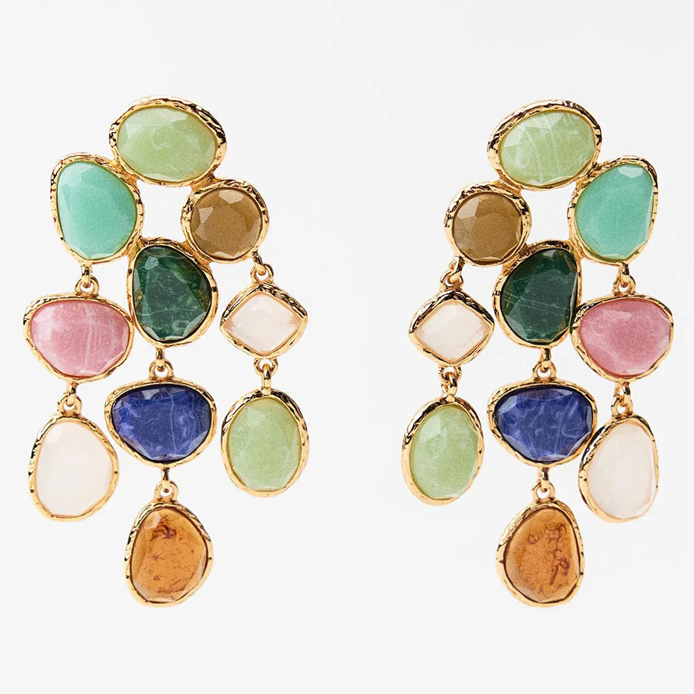 Vintage Resin Geometric Earrings