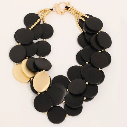 Natural Charm – Handmade Wood Bead Statement Necklace