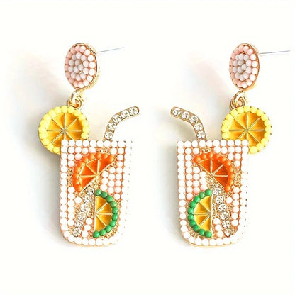 Lemonade Bead Dangle Earrings