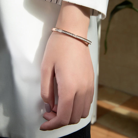 Rose Gold Zirconia Charm Bracelet