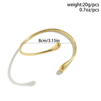 Simple Metal Water Drop Open Upper Arm Bracelet