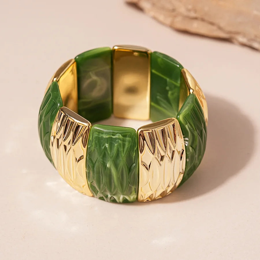 Vintage Acrylic Geometric Cuff Bracelet