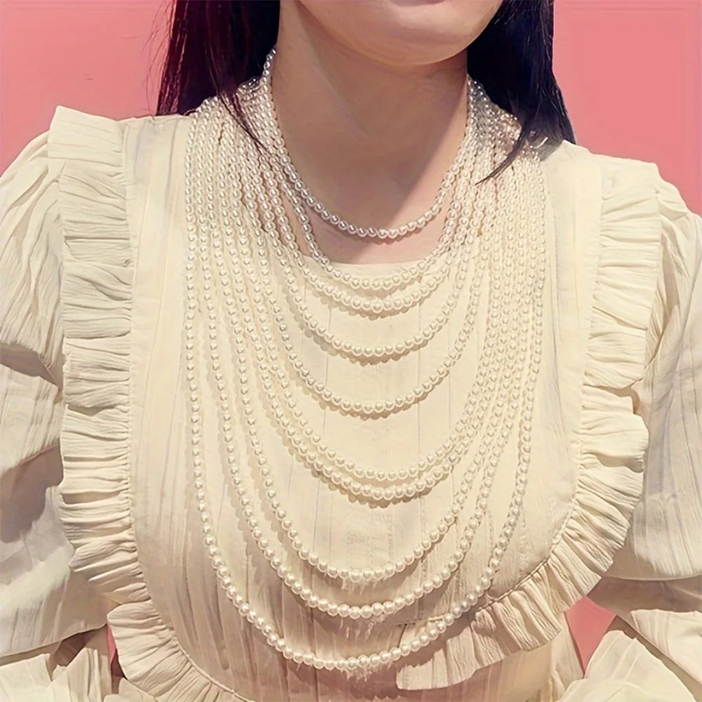 Pearl Elegance – Multi-Layer Beaded Necklace