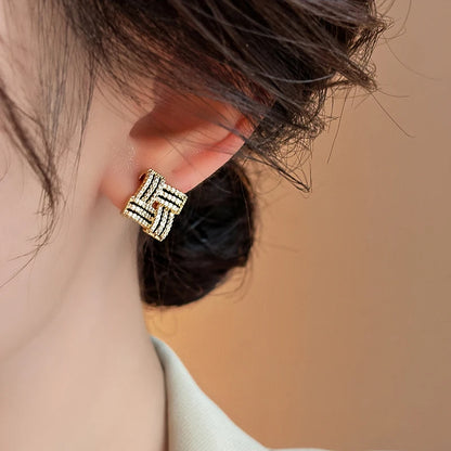 Micro Zircon Geometric Stud Earrings