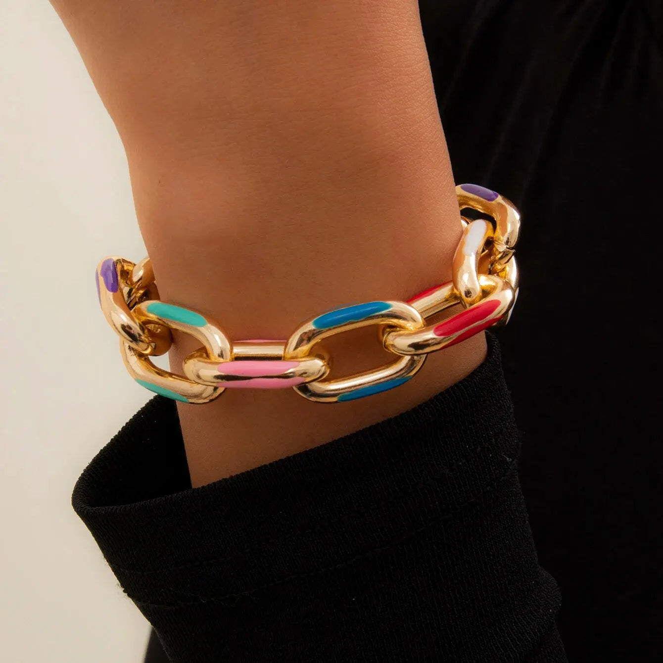 Punk Vibes Colorful Chain Bracelet
