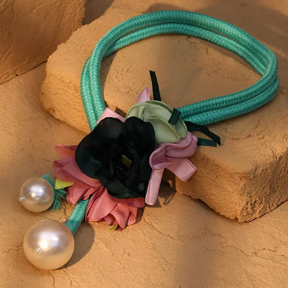 Pearls & Flower Necklace for Women – Boho Wedding & Party Jewelry