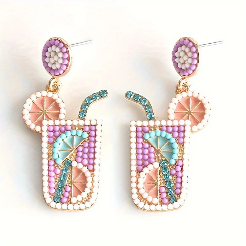 Lemonade Bead Dangle Earrings