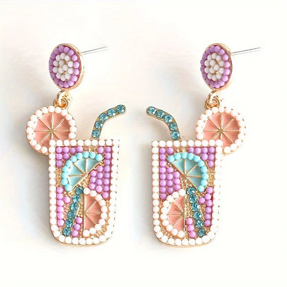 Lemonade Bead Dangle Earrings