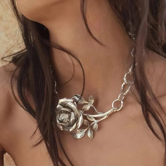 Exaggerated Rose Necklace