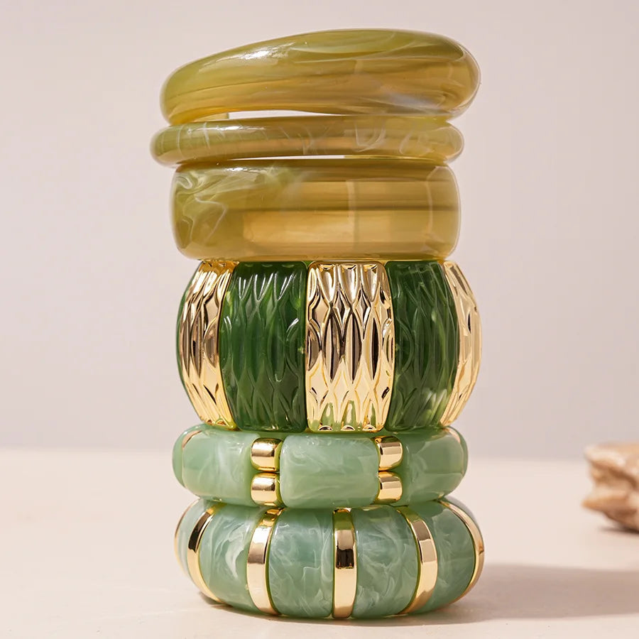 Vintage Acrylic Geometric Cuff Bracelet