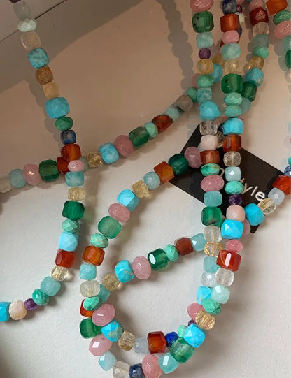 Colorful Natural Stone Beaded Necklace