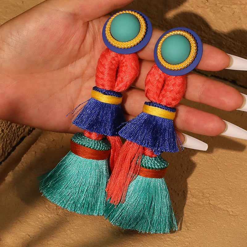 Boho Elegance – Handmade Long Tassel Earrings