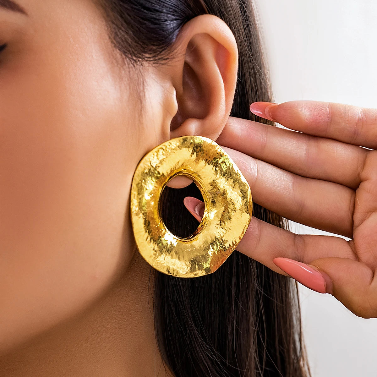 Eclipse Bold – Oversized Geometric Circle Studs