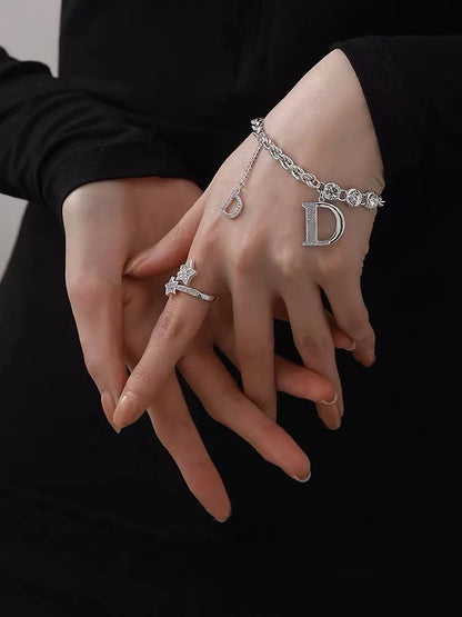 Micro Zircon Letter D Pendant Bracelet