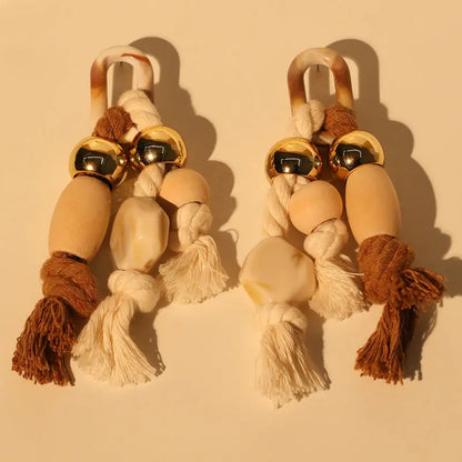 Beaded Elegance – Handmade Long Tassel Earrings