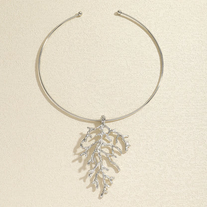 Coral Charm Choker Necklace