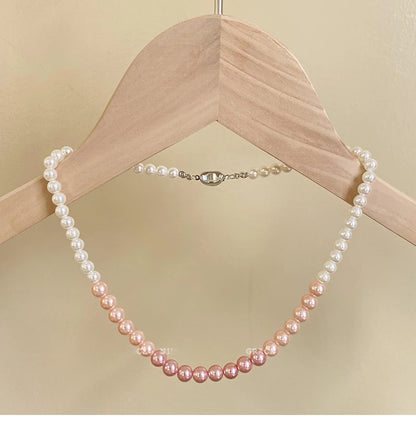 Gradient Pink Pearl Necklace