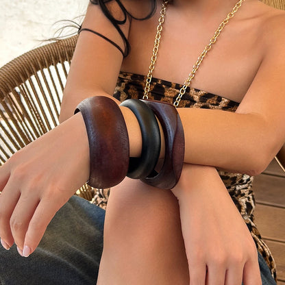 Vintage Irregular Wood Bangles