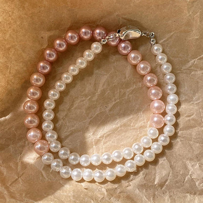 Gradient Pink Pearl Necklace
