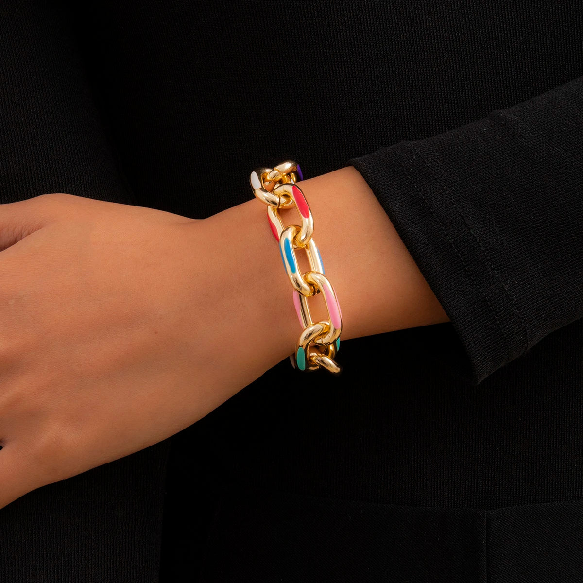 Punk Vibes Colorful Chain Bracelet