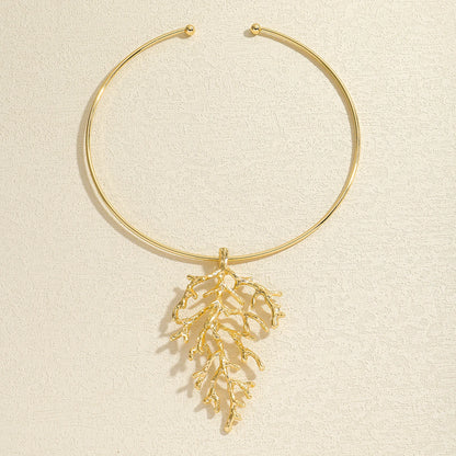 Coral Charm Choker Necklace