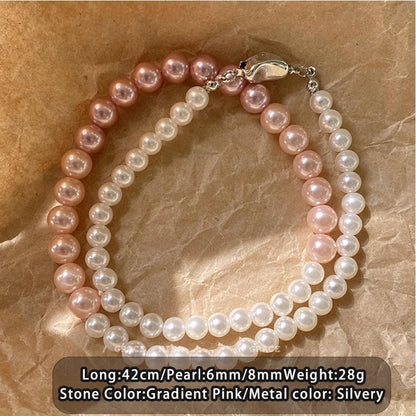 Gradient Pink Pearl Necklace