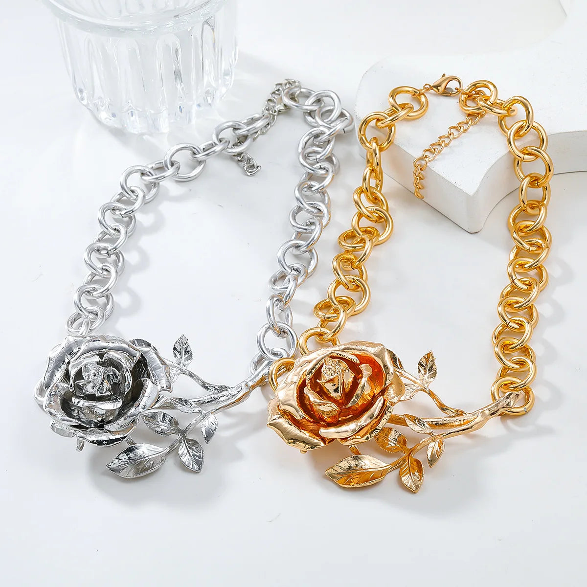 Exaggerated Rose Necklace