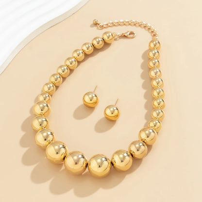 Acrylic Ball Chain Necklace & Drop Earrings Set