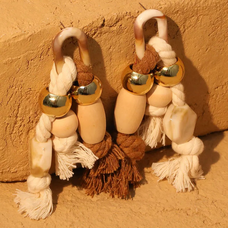 Beaded Elegance – Handmade Long Tassel Earrings