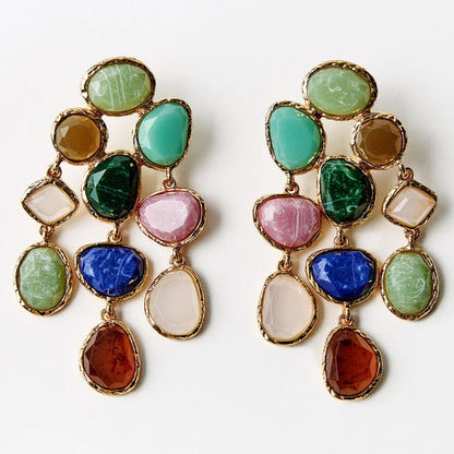 Vintage Resin Geometric Earrings