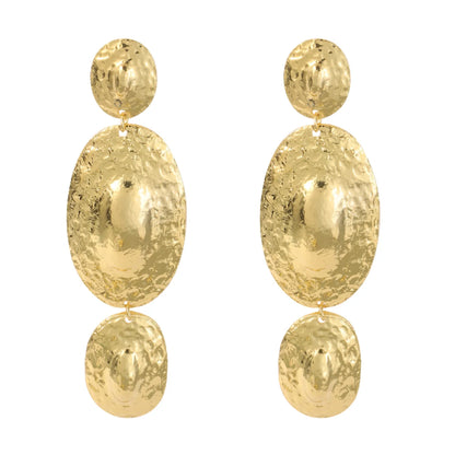 Retro Oval Texture Earrings